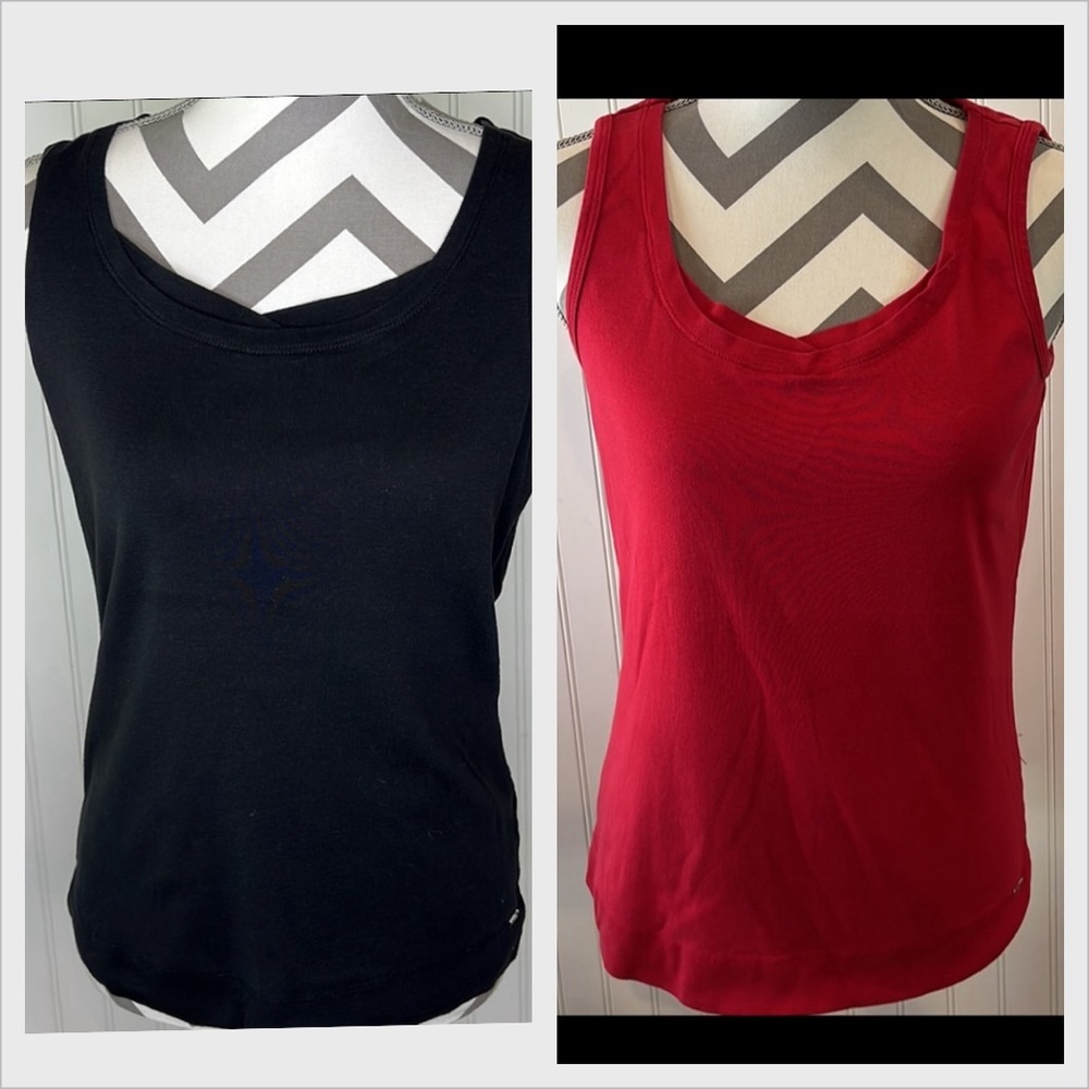 Two FDJ Tank Tops Red and Black Size Medium